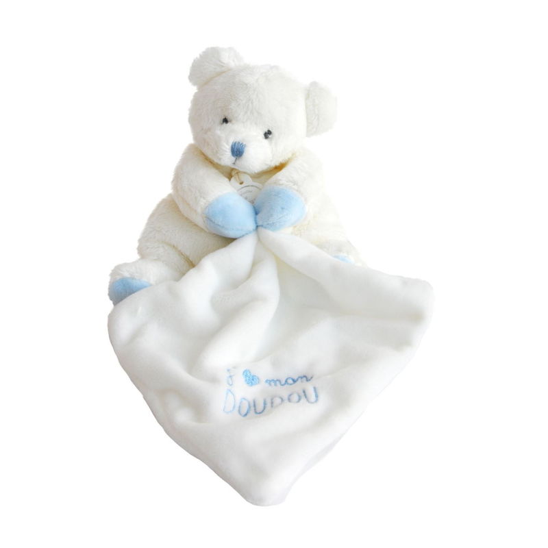 Jaime mon pantin ours bleu blanc 20 cm 